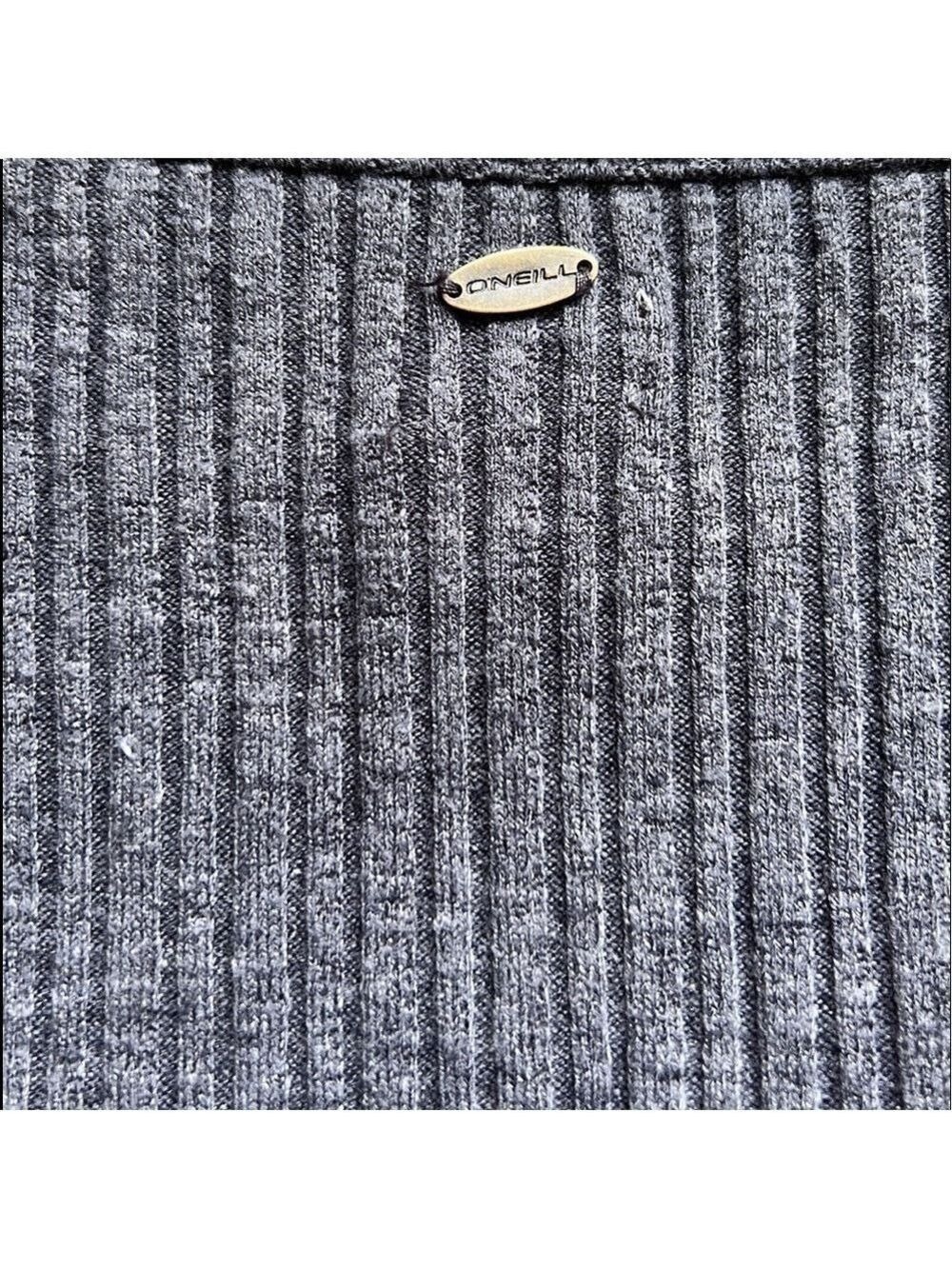 O’NEILL Grey Ribbed V Neck Sweater Size Large - Picture 3 of 7